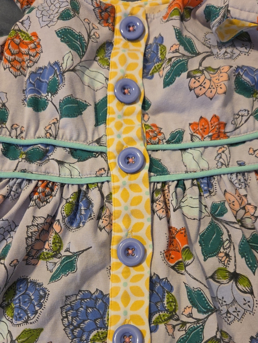 Matilda Jane Floral Tiered Sundress for Girls - Blue, Pink & Green - Picture 3 of 4
